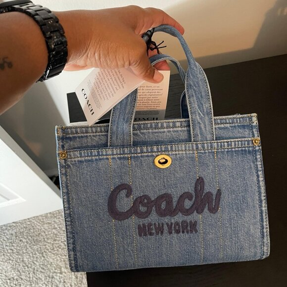 Coach medium denim tote - Picture 1 of 4